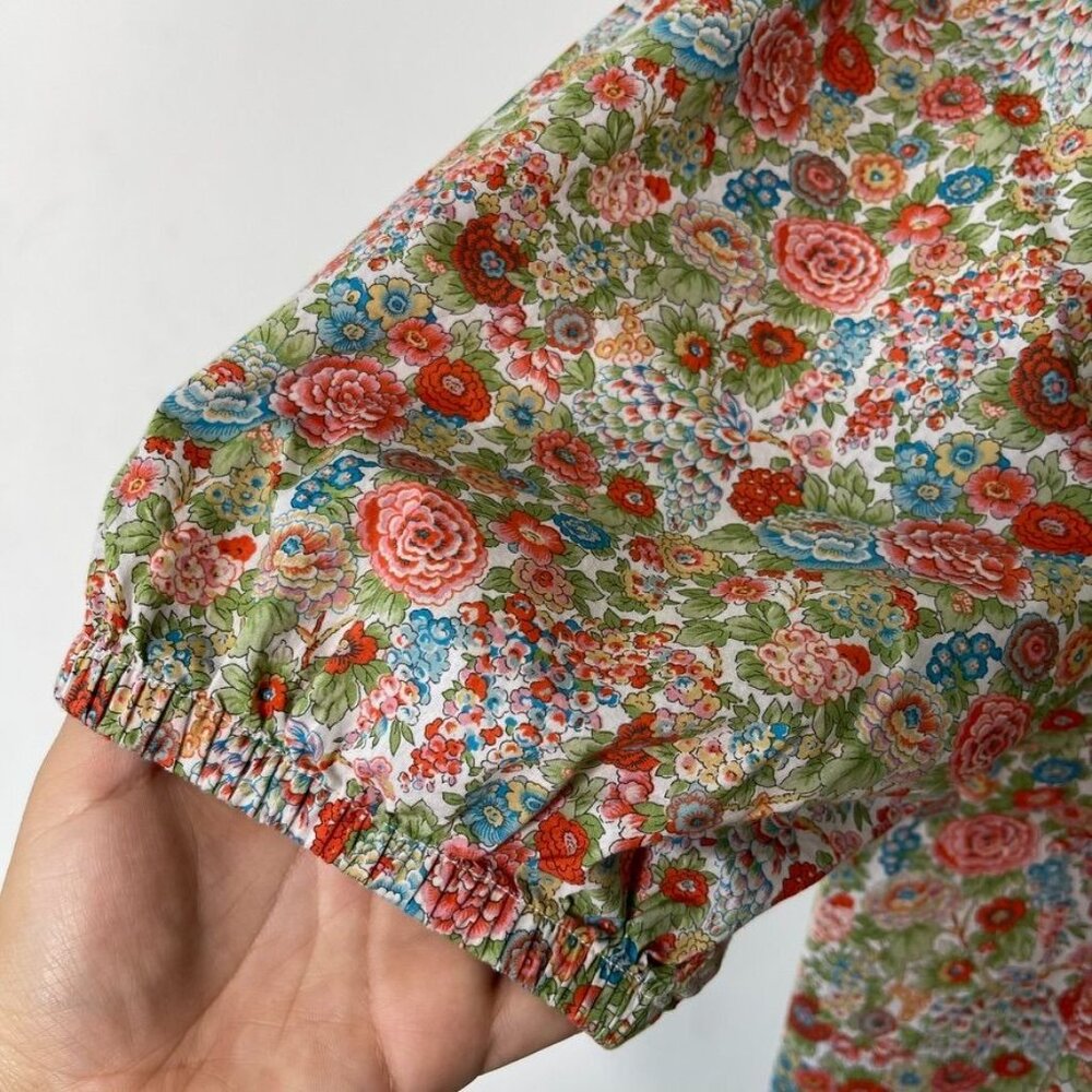 Roller Rabbit Agnese Floral Alianne Top Blouse Medium V-Neck Boho Cotton - Picture 4 of 7